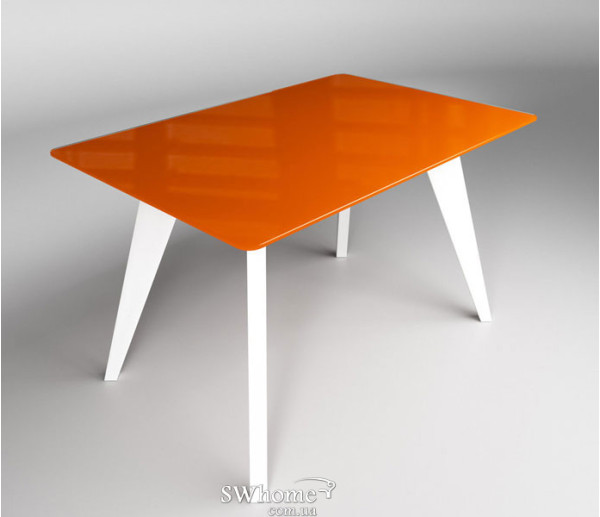 Стіл обідній Леонардо Оранжево-білий-0