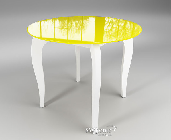 Стол обеденный Император Круг Желто-белый Стол обеденный Император Круг Желто-белый-0