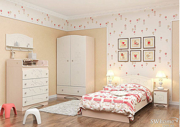 Дитяча кімната Вальтер Ведмедик Венге світлий - ваніль-0