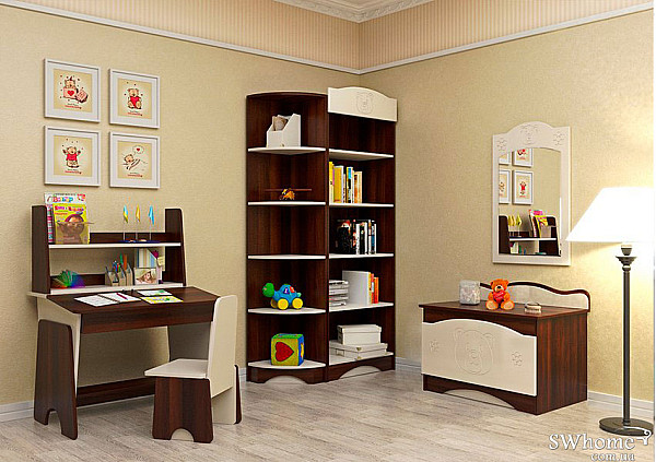 Детская комната Вальтер Мишка Орех темный - ваниль-2