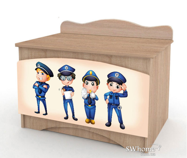 Ящик для іграшок Вальтер Поліція Дуб сонома-0