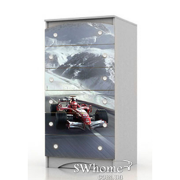 Комод высокий Вальтер Formula1 Серый Комод высокий Вальтер Formula1 Серый-0