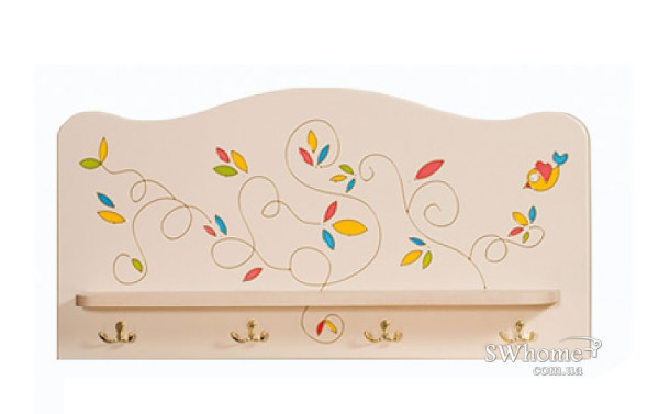 Вішалка з полицею Вальтер Квіти життя Венге світлий-0