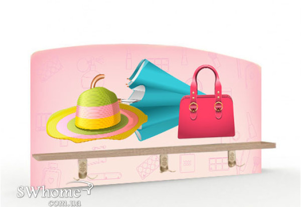 Вішалка з полицею Вальтер Лола Венге світлий-0