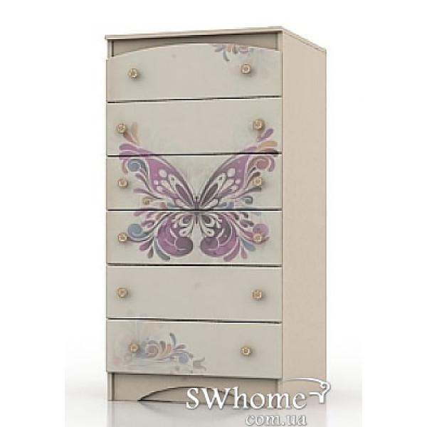 Комод высокий Вальтер Бабочки Венге светлый Комод высокий Вальтер Бабочки Венге светлый-0