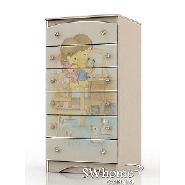 Комод высокий Вальтер М+Д Венге светлый Комод высокий Вальтер М+Д Венге светлый-0