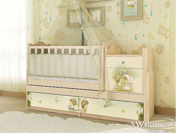 Ліжко трансформер Вальтер М+Д 5в1 Венге світлий Ліжко трансформер Вальтер М+Д 5в1 Венге світлий-0