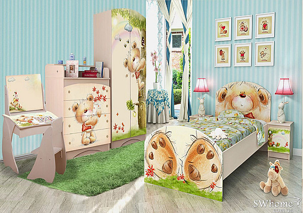 Дитяча кімната Вальтер Ведмедик з букетом Венге світлий-0