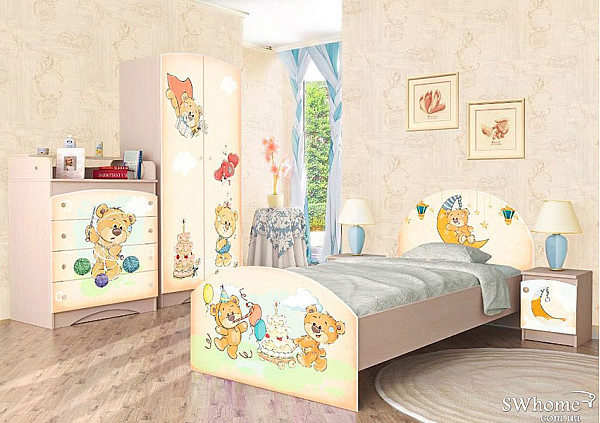 Детская комната Вальтер Мишка Хеппи Венге светлый-0