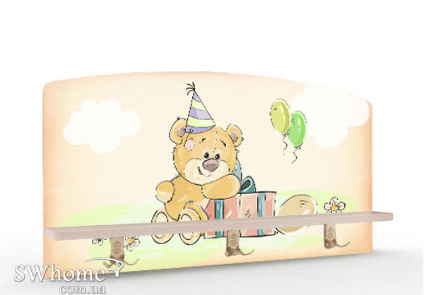 Вішалка з полицею Вальтер Ведмедик Хеппі Венге світлий-0