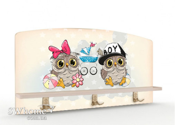 Вішалка з полицею Вальтер Сови Венге світлий-0