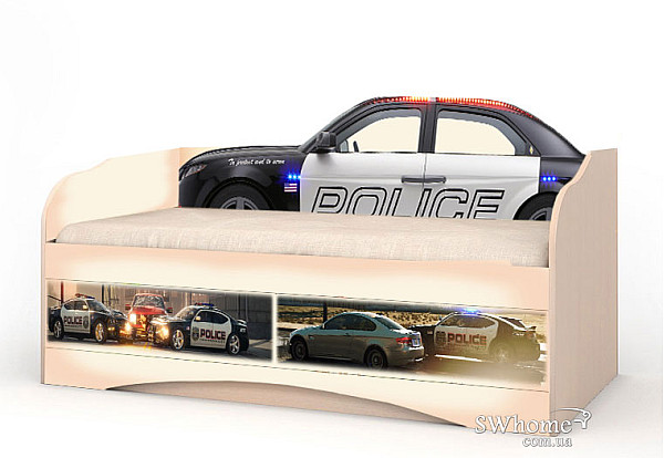 Дитячий диван Вальтер Поліція з 2 ящиками Венге світлий Дитячий диван Вальтер Поліція з 2 ящиками Венге світлий-0