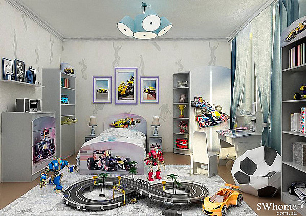 Детская комната Вальтер Formula 1 Серый-1