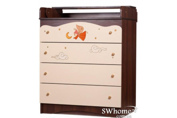 Пеленальний комод Вальтер Феї у хмарах Горіх темний-1