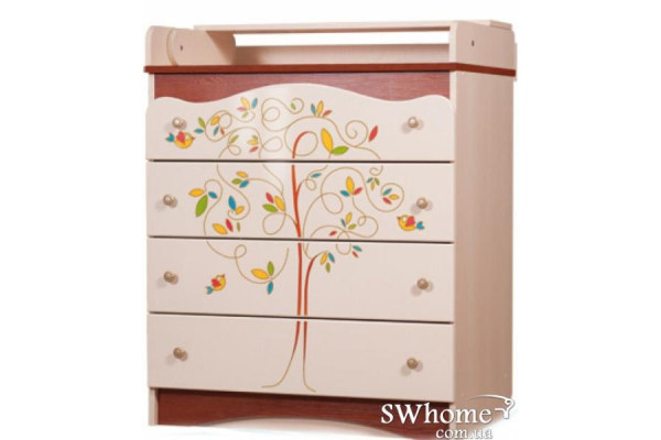 Пеленальный комод Вальтер Цветы жизни Венге светлый - яблоня-1