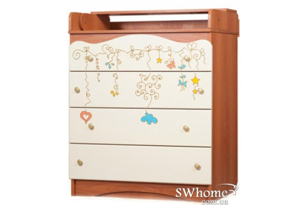 Пеленальний комод Вальтер Гірлянда Вишня - ваніль-1