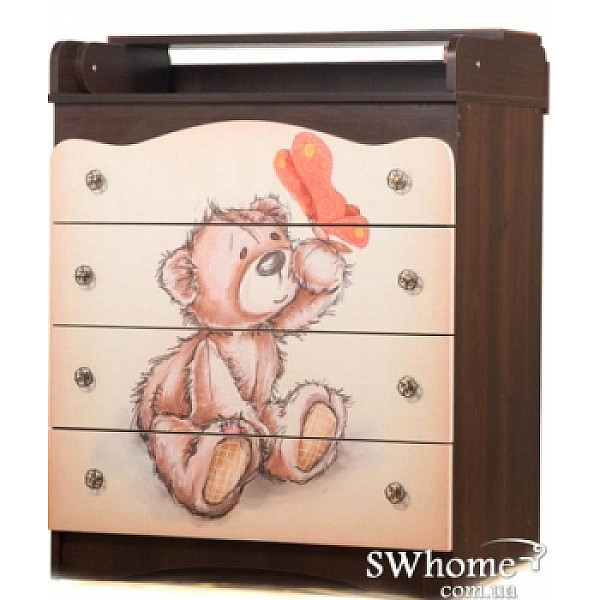 Пеленальний комод Вальтер Миша Горіх темний-0