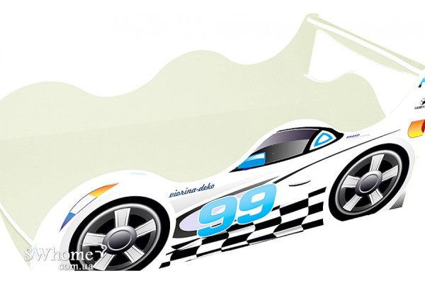 Ліжко машина серії Драйв Форсаж Біле-2