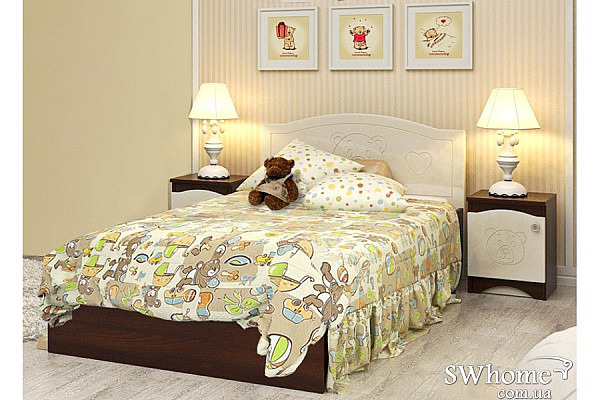 Ліжко Вальтер Ведмедик Горіх темний - ваніль-2