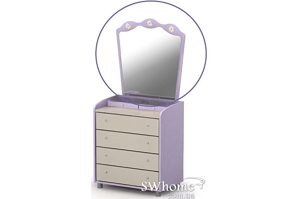 Дзеркало для комоду Бриз Silvia Si-07-1 Бузковий-1