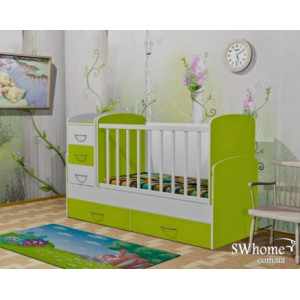 Дитяче ліжечко-трансформер Oris Maya Біло-зелене