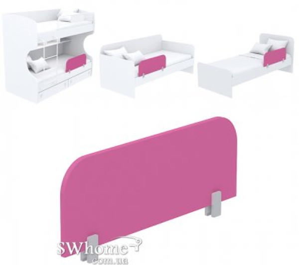 Защитная боковина к кровати Бриз Акварели Кв - 20 Розовая-0