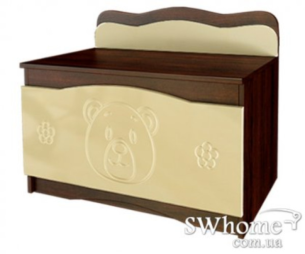 Ящик для іграшок Вальтер Ведмедик Горіх темний - ваніль-0