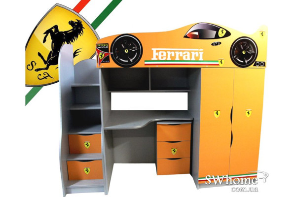 Ліжко горище серії Бед-рум Жовте-3