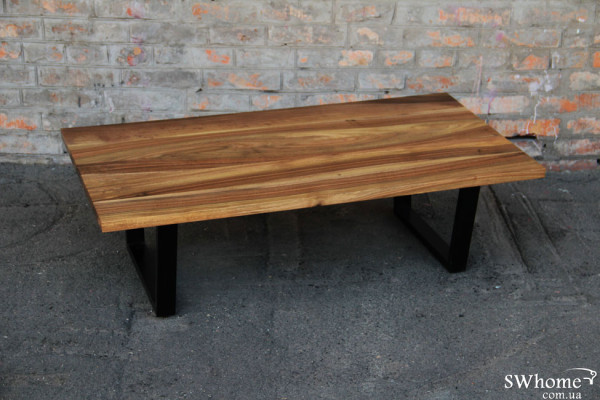 Кавовий стіл EcoWalnut з рівними краями Горіх-5