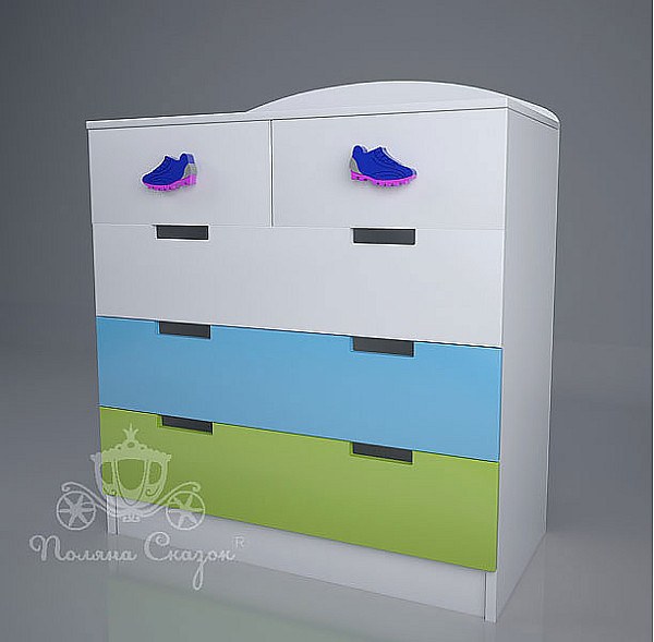 Комод высокий 5 ящиков Поляна сказок Литл Чемпион-0