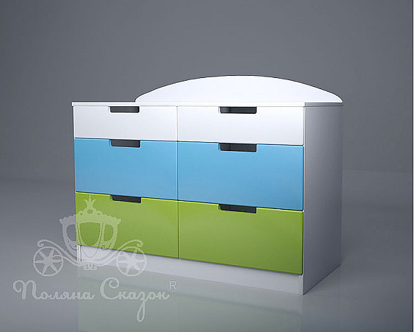 Комод широкий 6 ящиков Поляна сказок Литл Чемпион-0