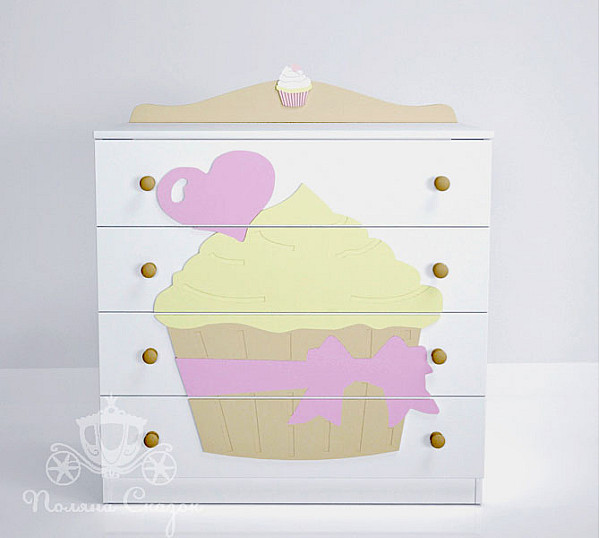Комод высокий 5 ящиков Поляна сказок The cake-1