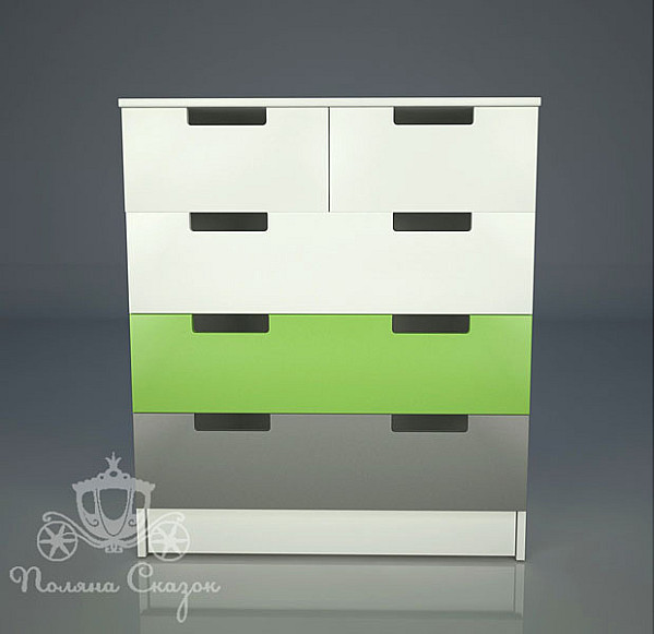 Комод высокий 5 ящиков Поляна сказок Автомобильчик-1