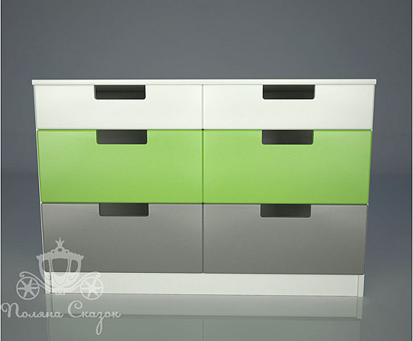 Комод широкий 6 ящиков Поляна сказок Автомобильчик-1