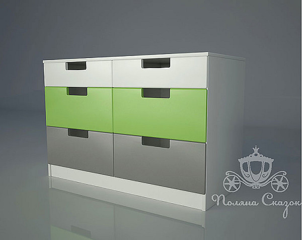 Комод широкий 6 ящиков Поляна сказок Автомобильчик-0