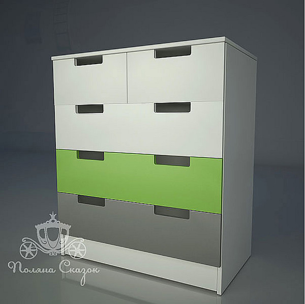 Комод высокий 5 ящиков Поляна сказок Автомобильчик-0
