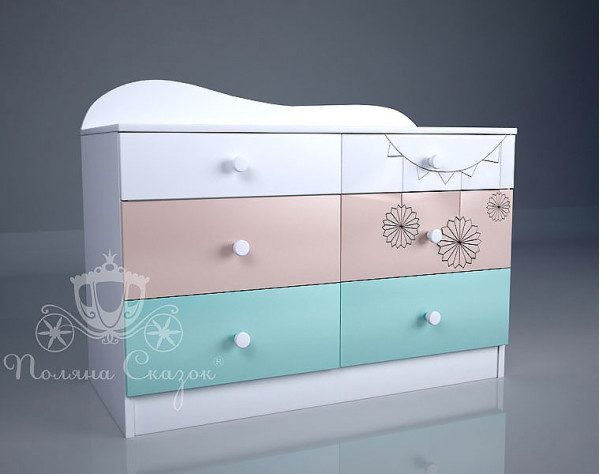 Комод широкий 6 ящиків Поляна казок Кенді Бар-0