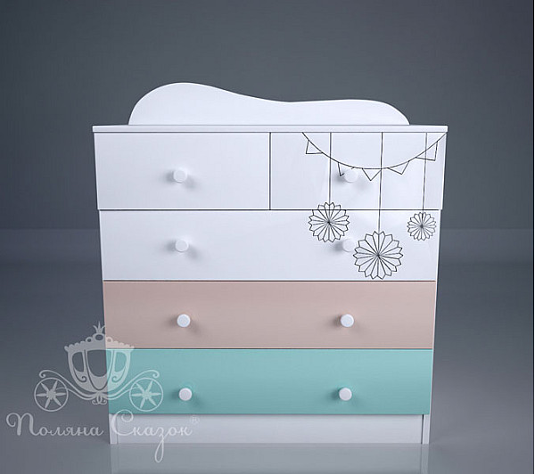 Комод высокий 5 ящиков Поляна сказок Кэнди Бар-1