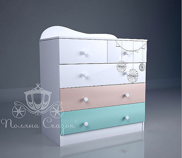 Комод высокий 5 ящиков Поляна сказок Кэнди Бар-0