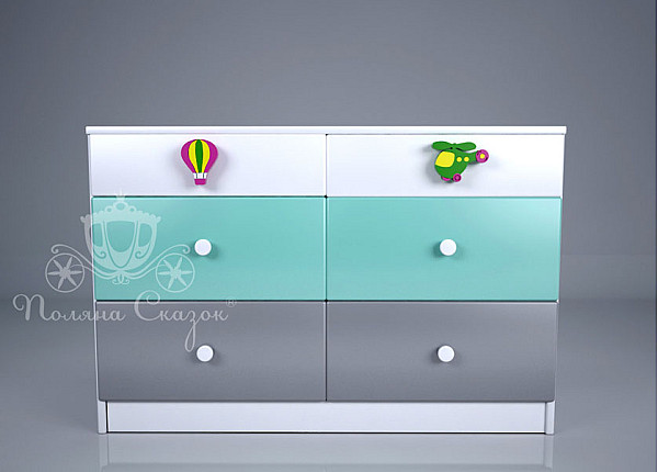 Комод широкий 6 ящиков Поляна сказок Городок-1