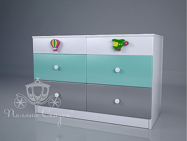 Комод широкий 6 ящиков Поляна сказок Городок-0