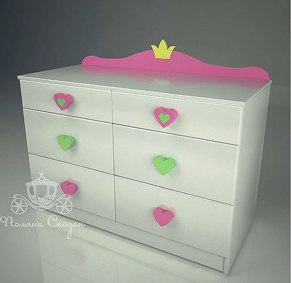 Комод широкий 6 ящиков Поляна сказок Принцесса Комод широкий 6 ящиков Поляна сказок Принцесса-0