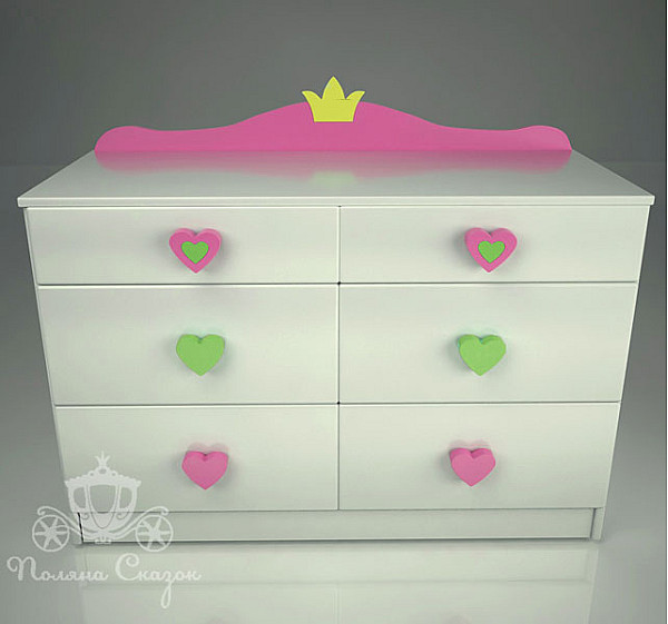 Комод широкий 6 ящиков Поляна сказок Принцесса Комод широкий 6 ящиков Поляна сказок Принцесса-1