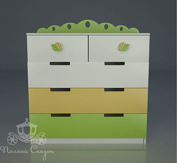 Комод высокий 5 ящиков Поляна сказок Винни и друзья-1