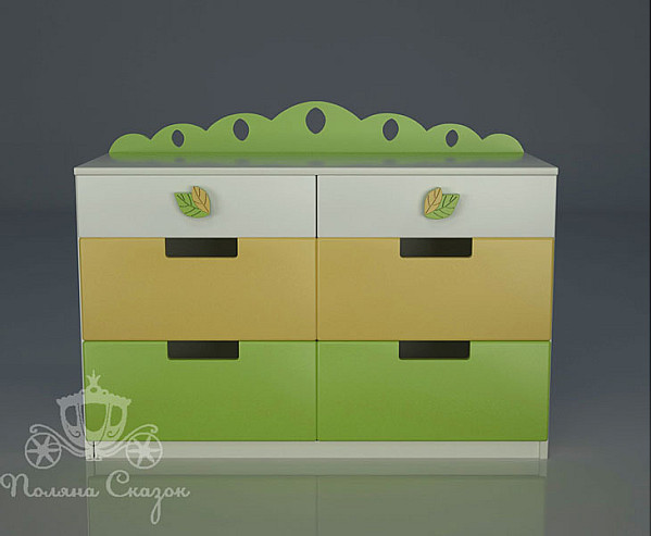 Комод широкий 6 ящиков Поляна сказок Винни и друзья-1