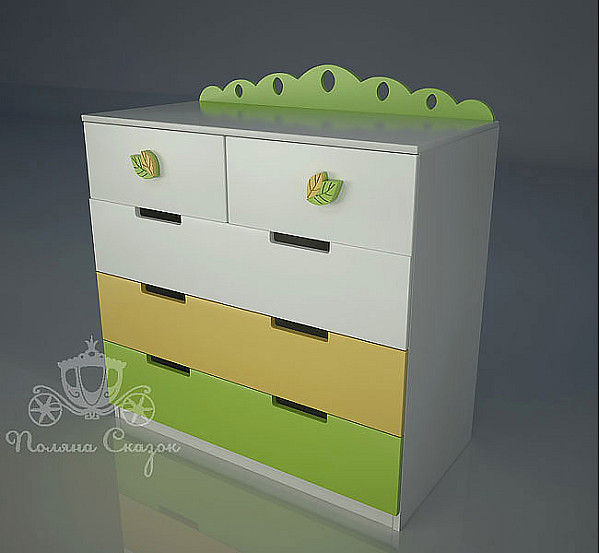 Комод высокий 5 ящиков Поляна сказок Винни и друзья-0