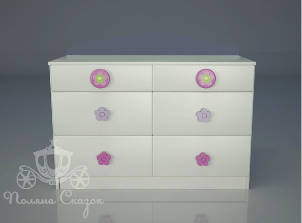 Комод широкий 6 ящиков Поляна сказок Лето-3