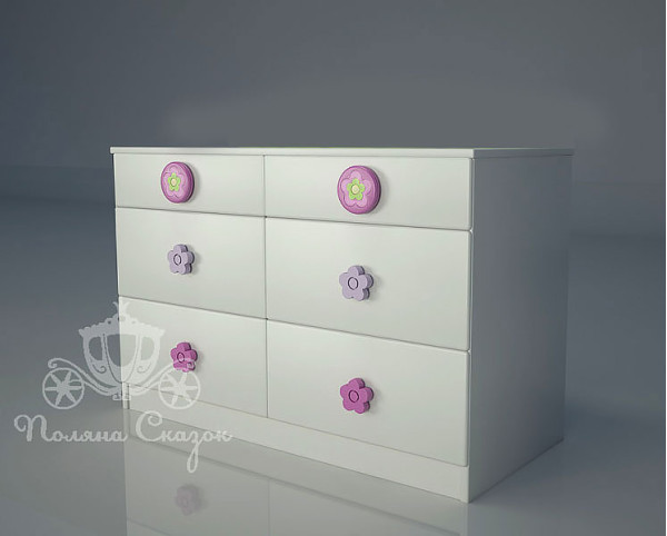 Комод широкий 6 ящиков Поляна сказок Лето-2