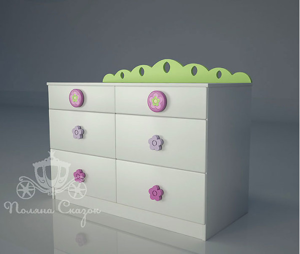 Комод широкий 6 ящиков Поляна сказок Лето-0