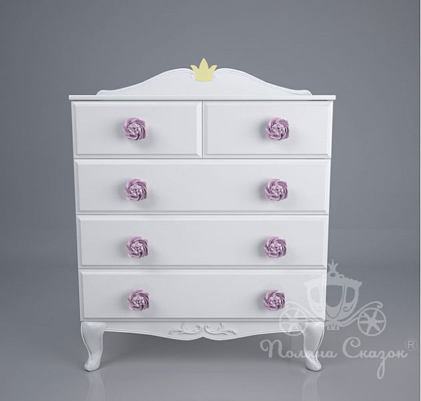 Комод высокий 5 ящиков Поляна сказок Версаль-1